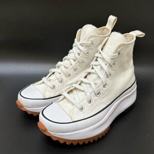 CONVERSE 166799C White Canvas Run Star Hike Platform Unisex Sneakers Size 6.5